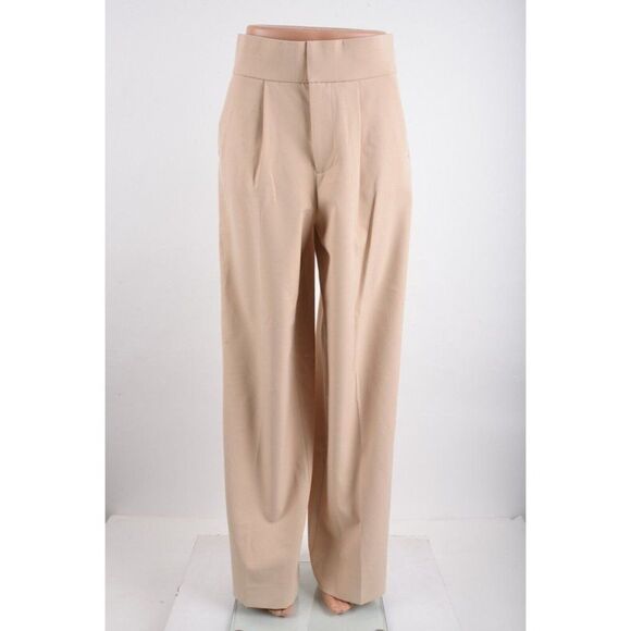 Elie Tahari Womens Pleated Wide-Leg Crepe Pants Trousers US 2 EU 40 Fawn Tan NWT - Picture 2 of 9